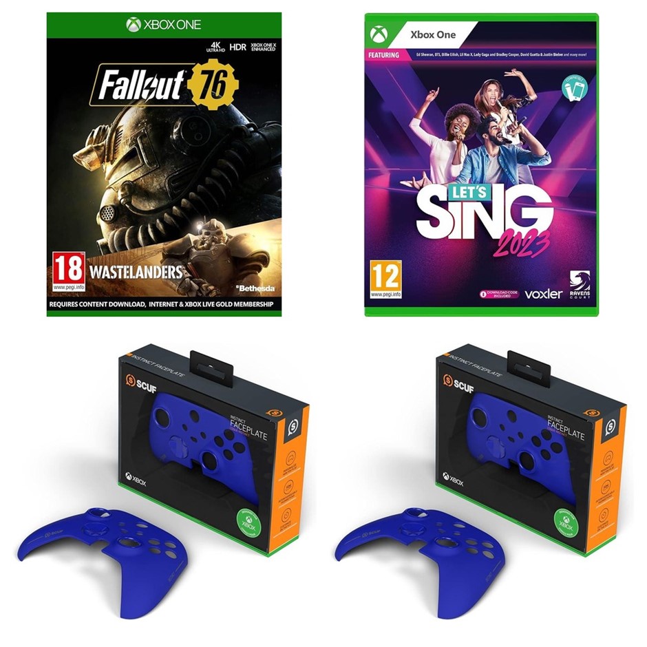 4 x XBOX Accessories. RRP -$200. 1 x XBOX One Fallout 76. 1 x XBOX One Let'