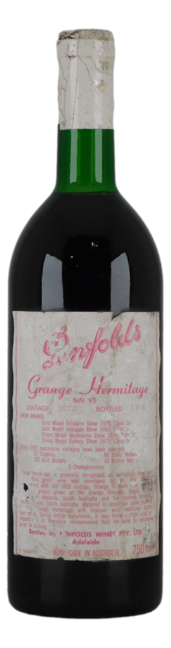 Penfolds Bin 95 Grange Hermitage 1975 (1x 750mL), SA.