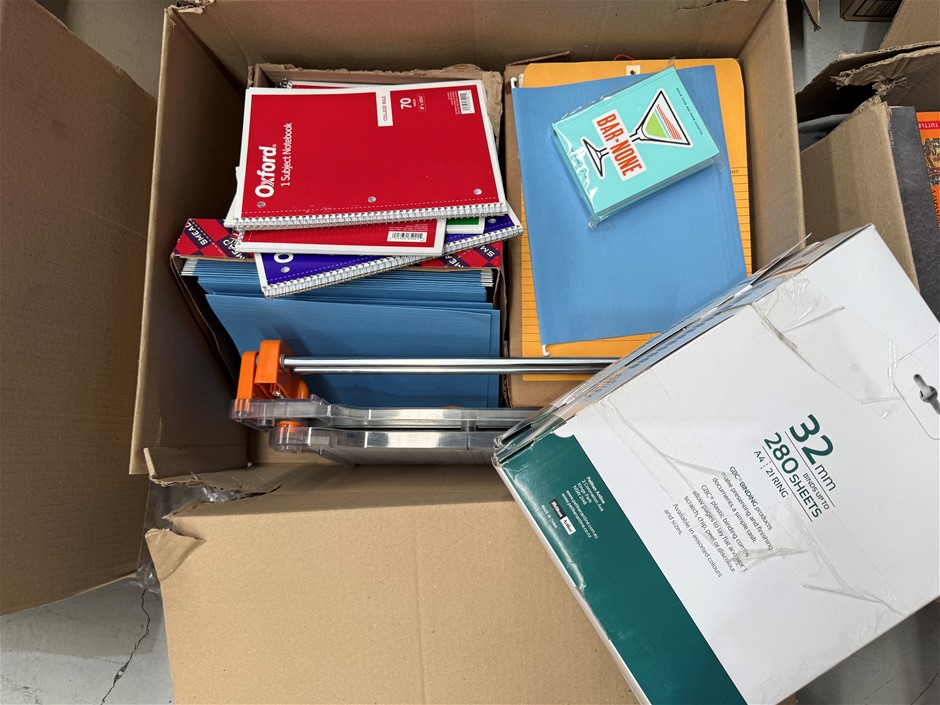 Assorted Box of Office Supplies incl: Notebooks, Notepads and more.  Impo