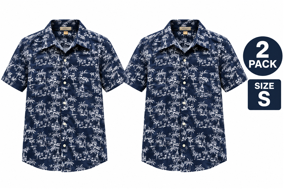 2 PACK TAILOR VINTAGE Men's Shirt, Size S, 98% Cotton, Navy Blazer.