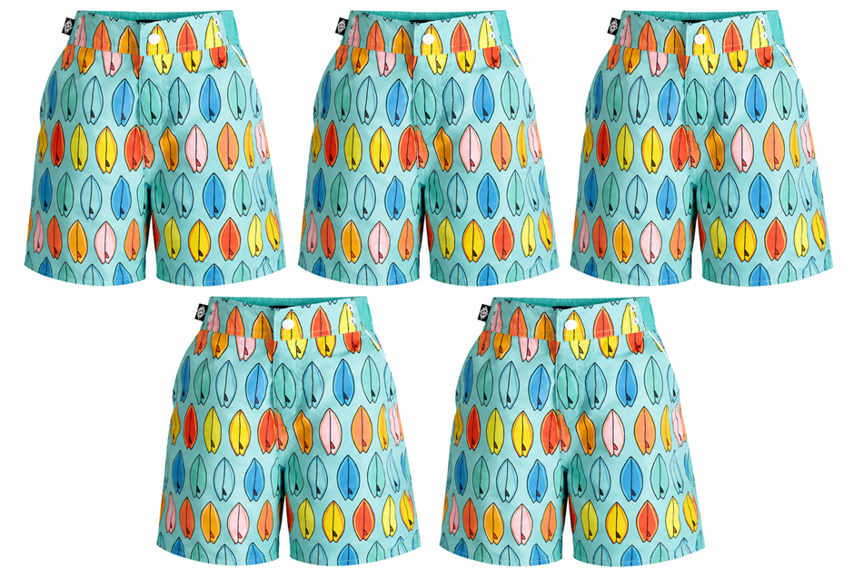ANDY&EVAN Kids' UPF50+ Swim Trunks, 1x Size 5 and 4x Size 7, Light/Pastel G