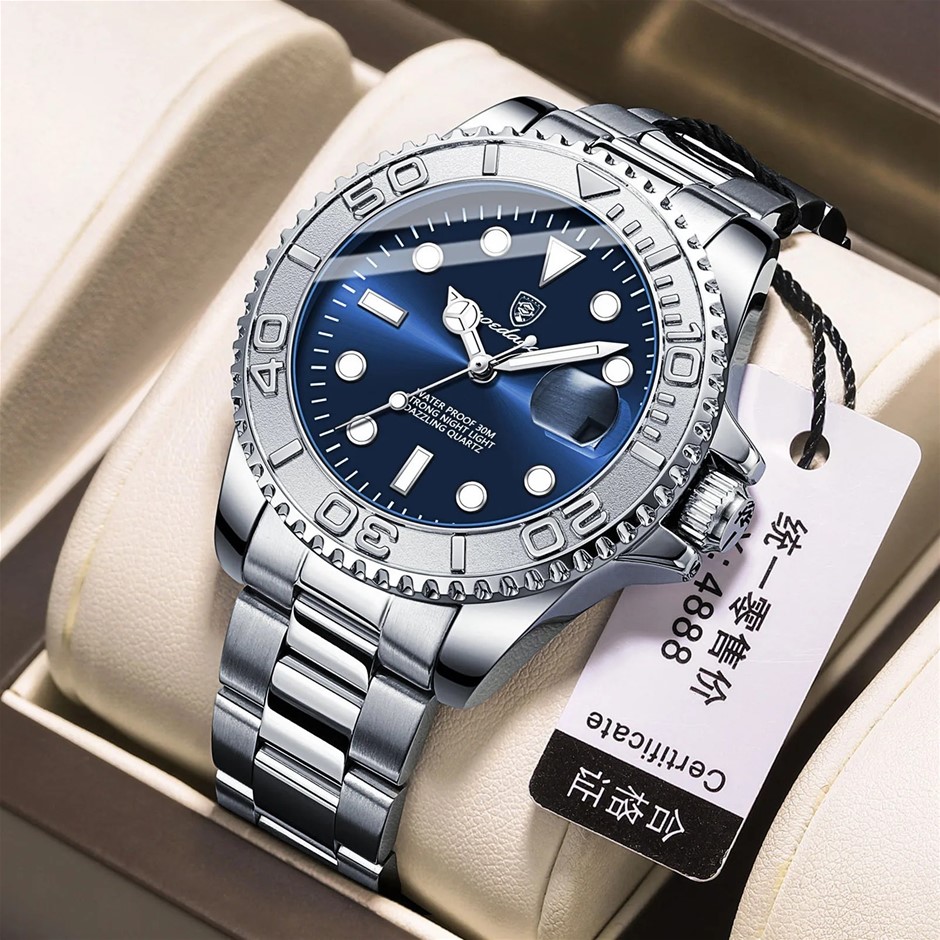 NEW POEDAGAR Luxury SS Sporty Men's Quartz Wristwatch