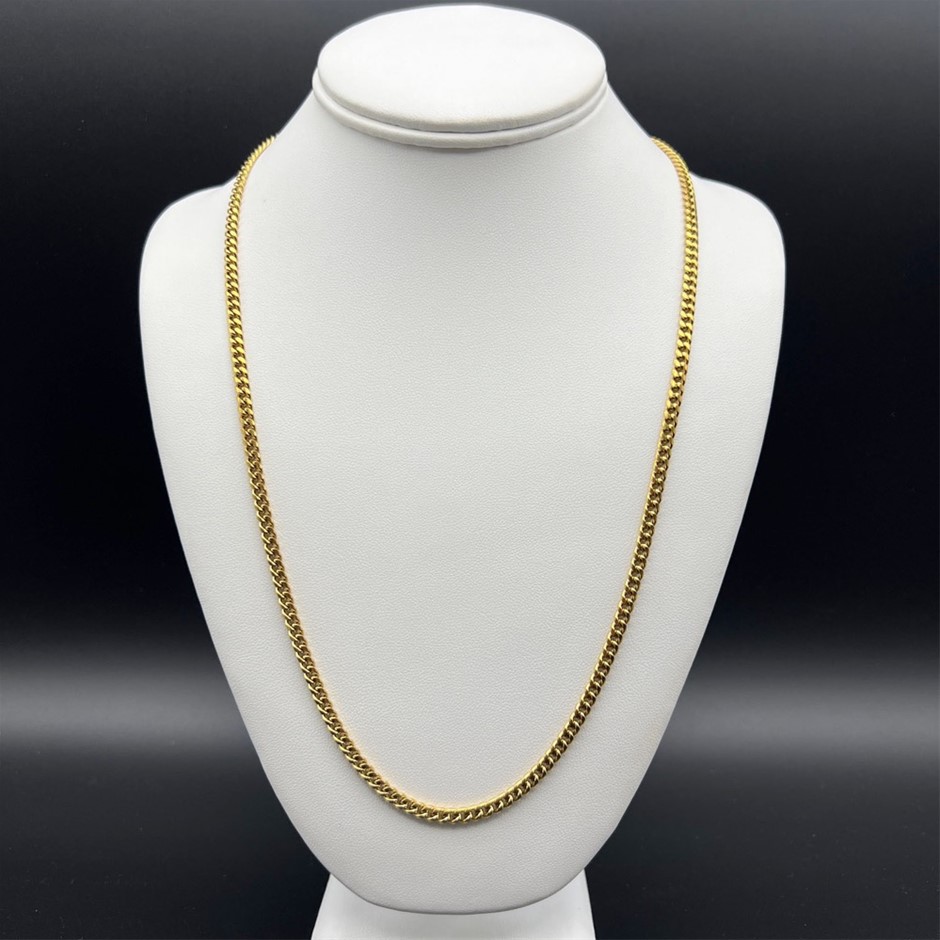 18K Gold-Filled Cuban Link Chain Necklace, 4MM Wide - 60.9cm