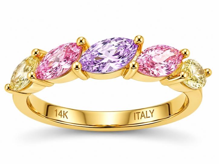 14K/Italy 1.25ctw Oval Cut Yellow Gold Bonded Ring(stamped) 8US