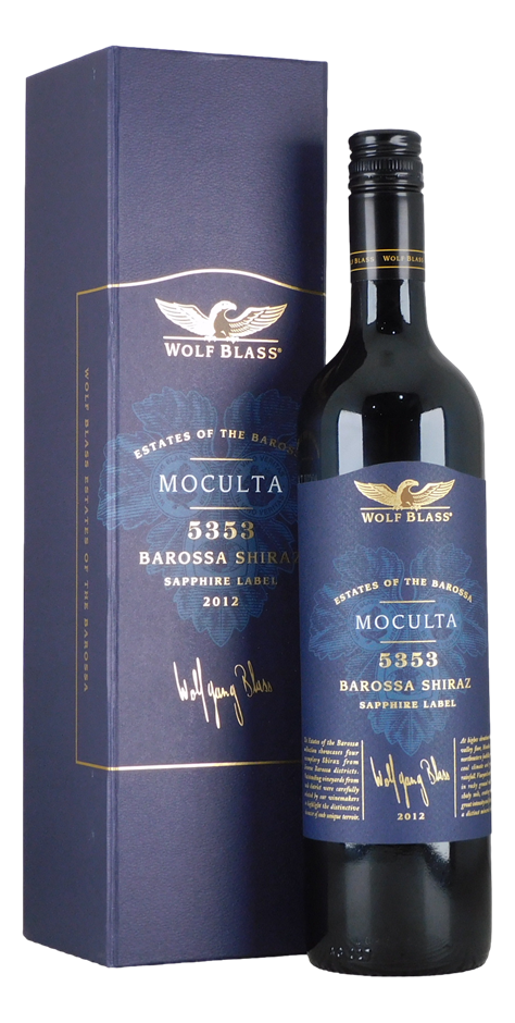 Wolf Blass Moculta 5353 Sapphire Label Shiraz 2012 (1x 750mL), Barossa.