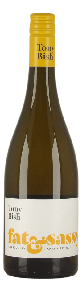 Tony Bish Fat & Sassy Chardonnay 2021 (1x 750mL).Hawke's Bay