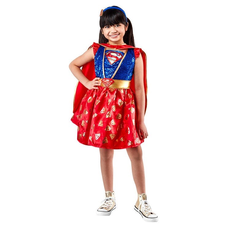 DC Supergirl Child Costume, Size 3-5 Years (Height 95cm-120cm). NB: missing