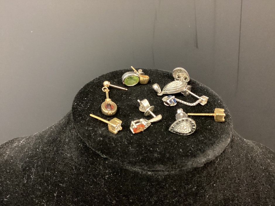 Assorted White And Yellow Gold, Gem Set Earrings