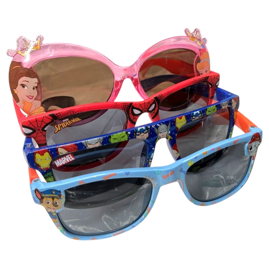 4 x Assorted Kid's Sunglasses, Incl: Princess, Spider-Man, Avengers & Pet P