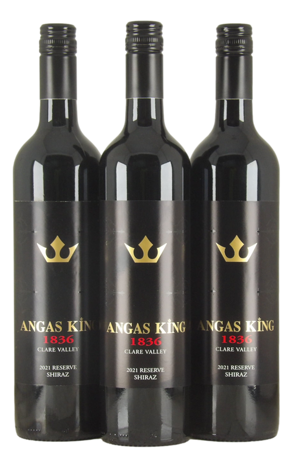 Angas King 1836 Reserve Shiraz 2021 (3x 750mL). Clare Valley.