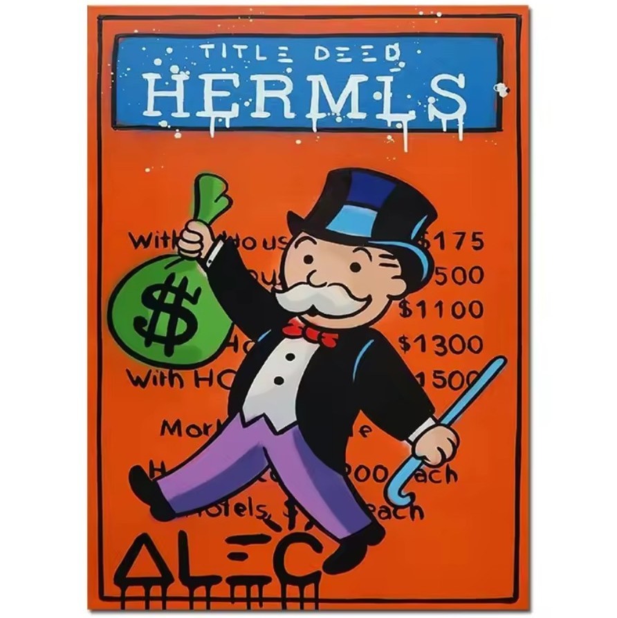 (After) Alec Monopoly "HERMES TITLE DEED" Canvas Print