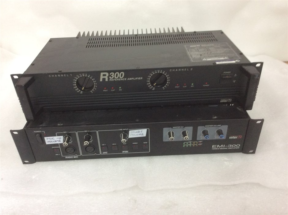 Inter-M EMI-300 150W and R300 Mixing Amplifier (Lot of 2)