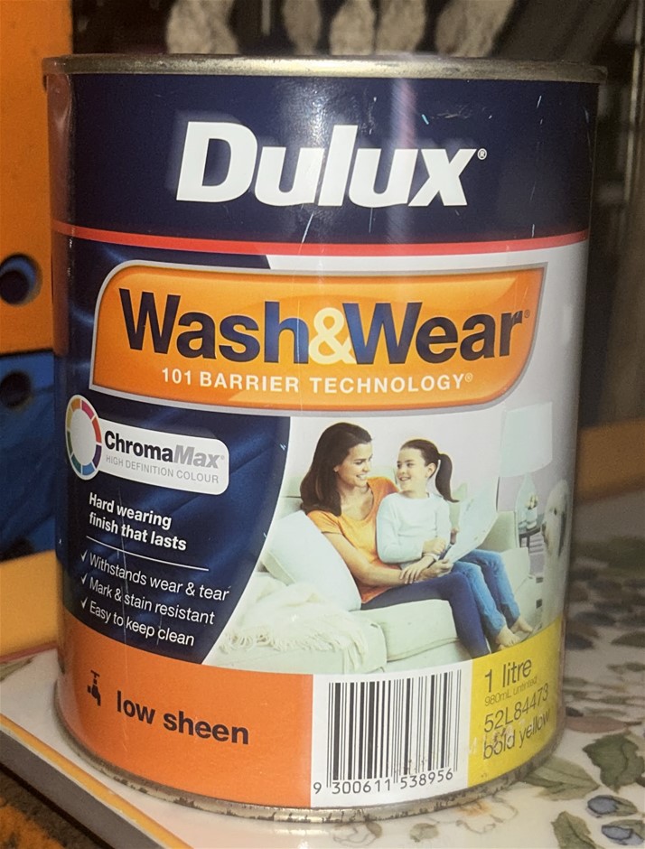 Dulux Wash & Wear Interior Low Sheen Bold Yellow (1L)