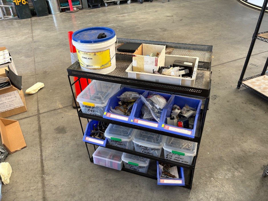 mixed lot - Perforated Metal Mesh Display Shelving Units