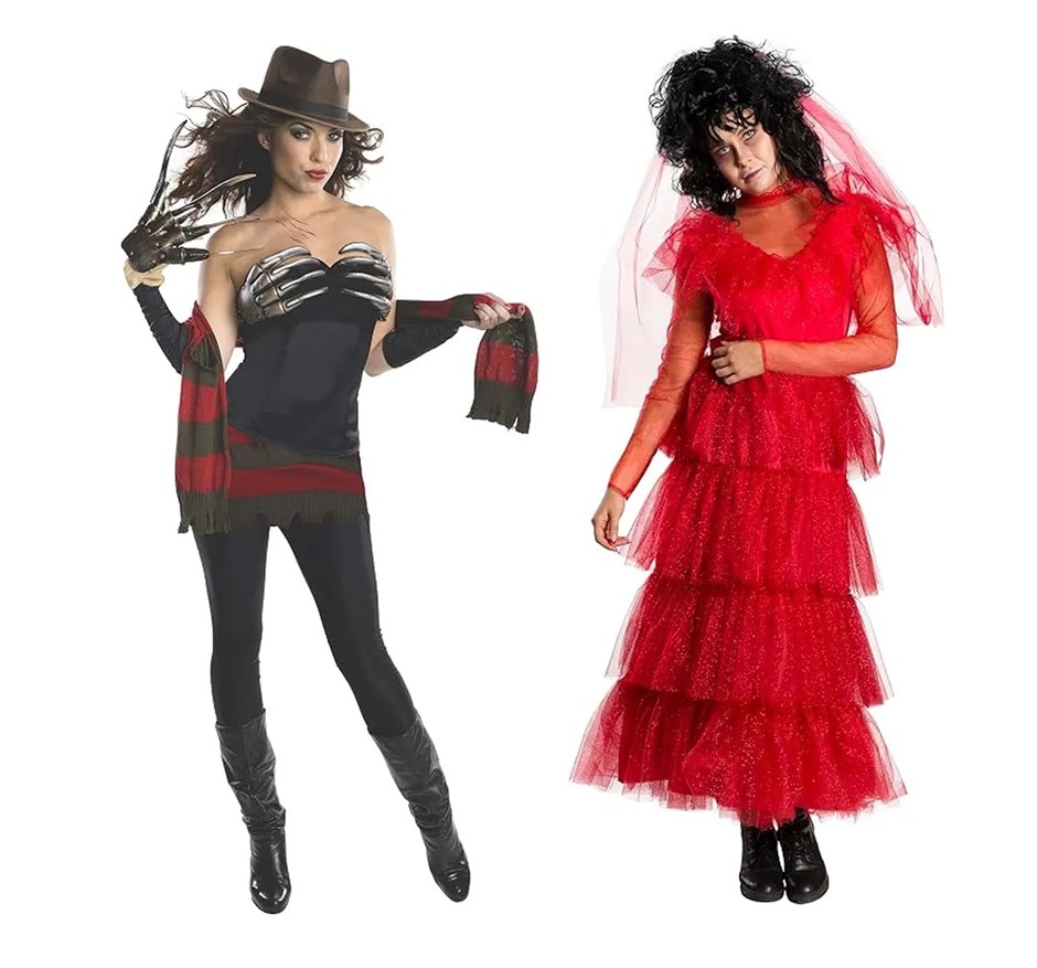 2 x Women's Costumes, Size S, Incl: Nightmare On Elms Street & Beetlejuice.
