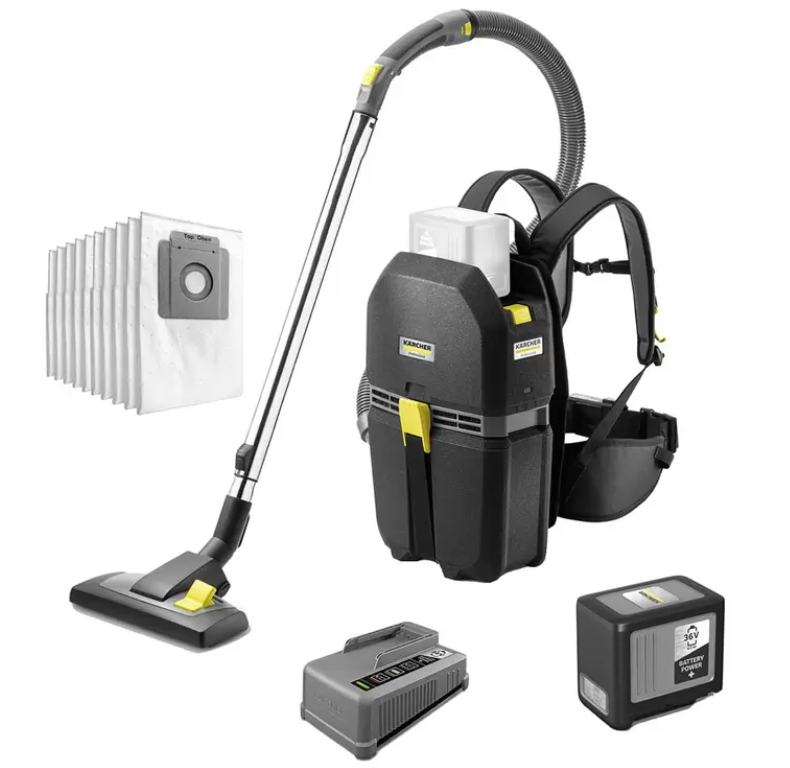 KARCHER BVL5 1BP Backpack Vacuum 5AH Kit With 10 Filter Bags.