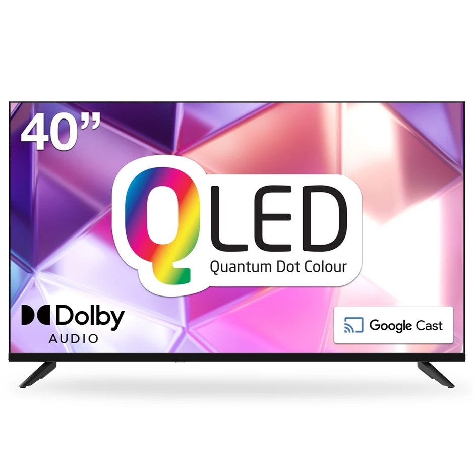 JVC 40” QLED Smart TV – Quantum Dot Colour, Google TV, Dolby Audio NB: mino