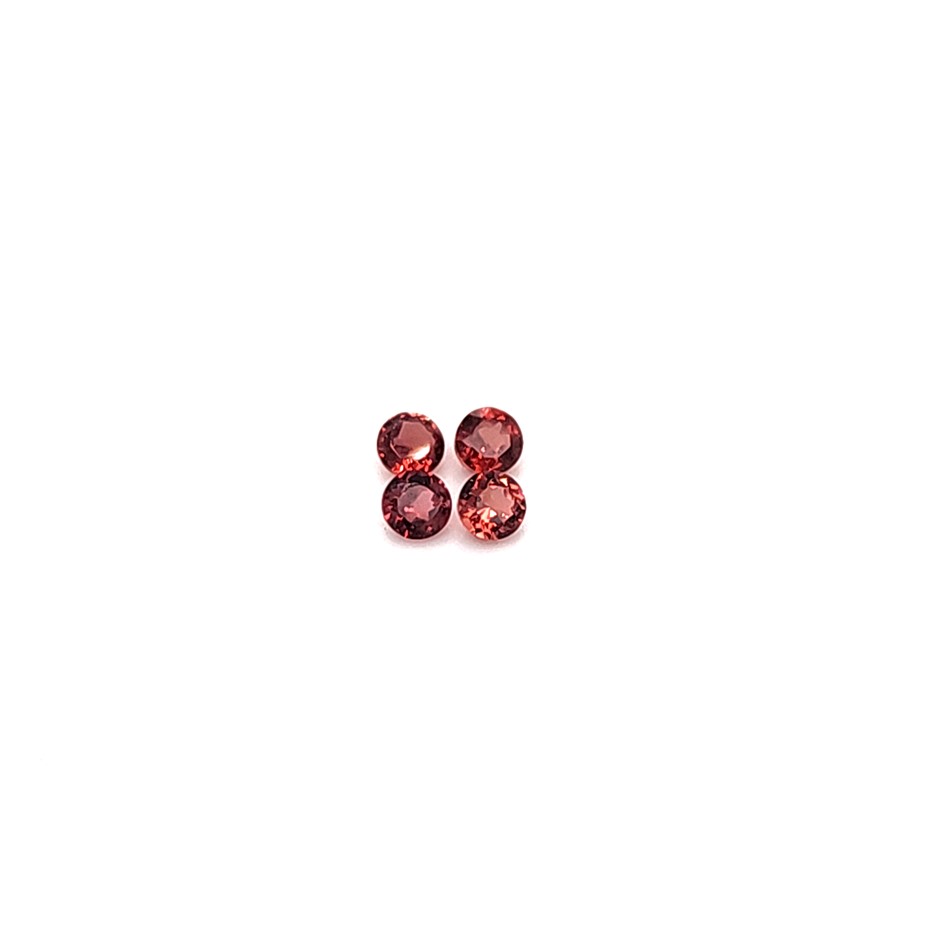 3 mm - 4 Pcs Round Cut Garnet
