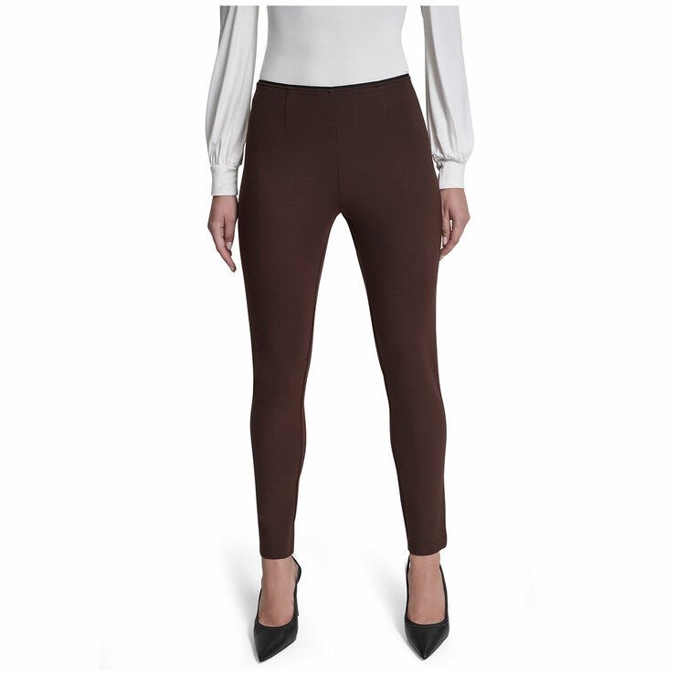 DKNY JEANS Women's Slim Ponte Pant, Size XS, Coffee Bean Brown (CBE).