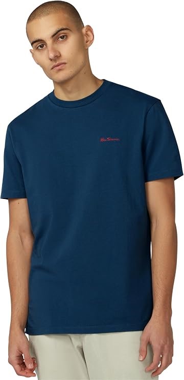 Ben Sherman Men's Signature Chest Embroidery T-Shirt, Dark Navy, XX-Large