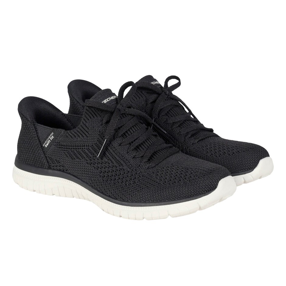 SKECHERS Women's Knit Slip Shoes, Size US10, Black, 179181.  Buyers Note -