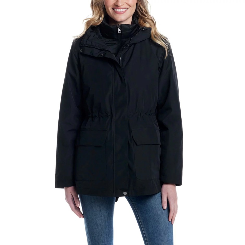 WEATHERPROOF Women's 3-In-1 Systems Jacket, Size S, Black.  Buyers Note - D