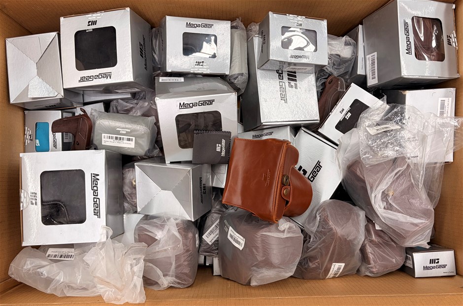Approximately 50-65 x MEGA GEAR Camera Cases, Assorted Size And Colour.