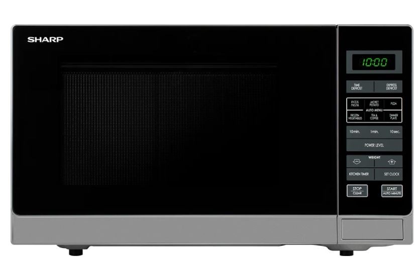 SHARP 900 W Microwave Oven, With 11 Power Level & 8 Auto Program, Silver, R