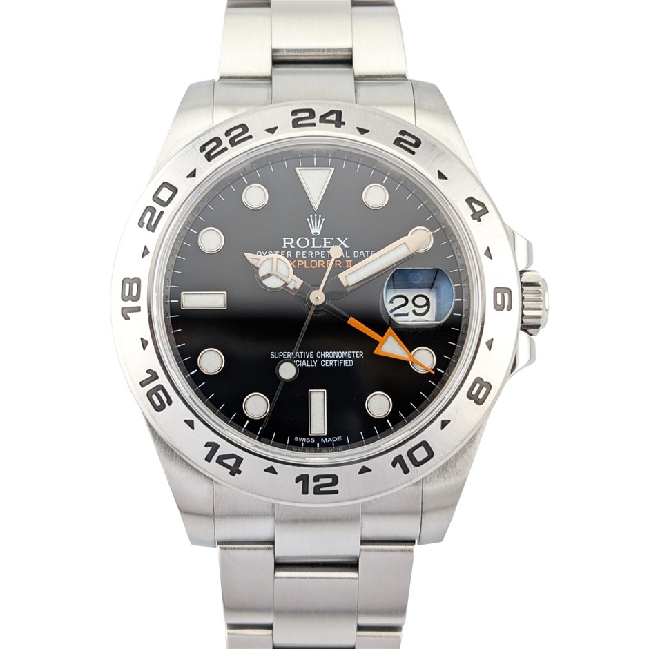 ROLEX EXPLORER II AUTO 42MM OYSTERSTEEL 216570 BLACK BXP COA