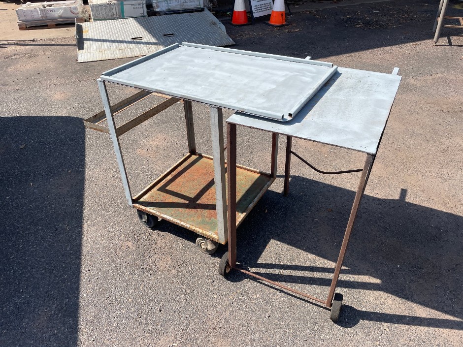 Galvanised Steel Work Tables and Trolley Cart