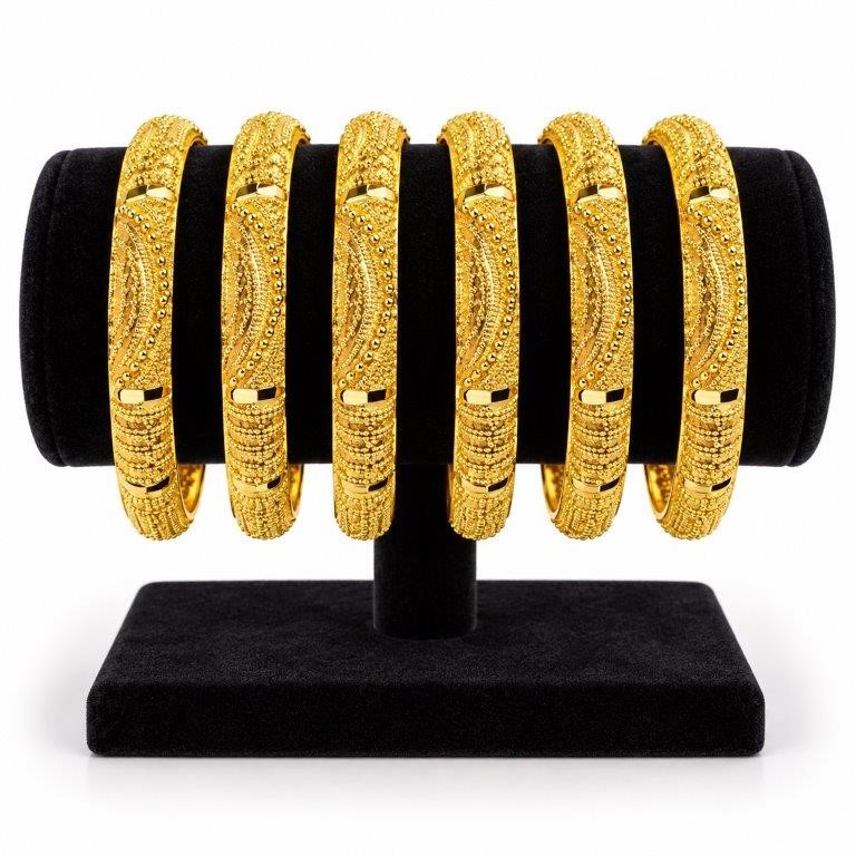 Jewelz Merchants Black Friday Special – 6 Bangles, 22K Gold-Plated