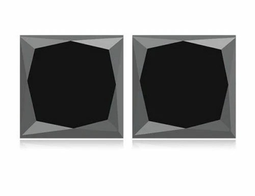 0.13 carat 2 princess cut black diamond
