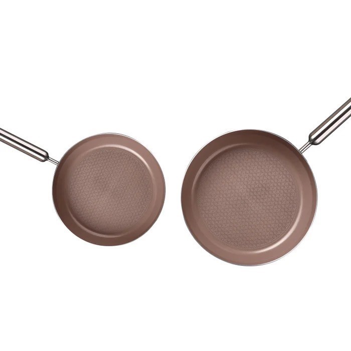 NEOFLAM 2pc Stainless Steel Frypan & Wok Set. NB: Used, not in original pac