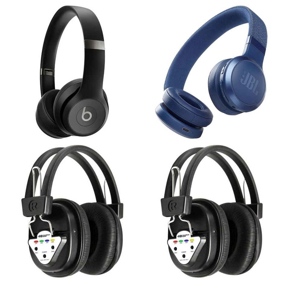 4 x Wireless Headphones. RRP -$550. 1 x BEATS Solo 4 Wireless Headphones. 1