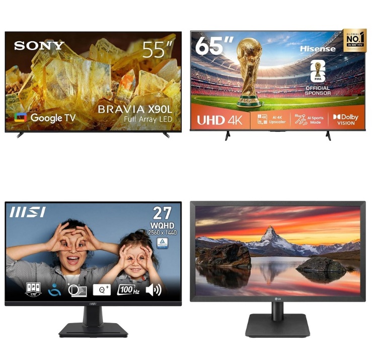 4 x TVs & Monitors. RRP -$3000. 1 x SONY 55" X90K BRAVIA XR Full Array LED