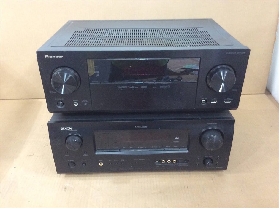Pioneer VSX-528-K & Denon AVR-2309 Home Theater AV Receivers (Lot of 2)