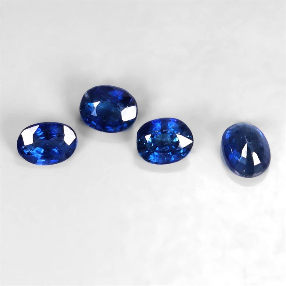 1.93ct Oval Facet Cut Heated Royal Blue Sapphire - 4Pcs