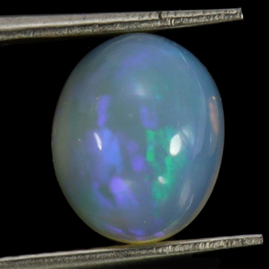 3.46ct Oval Cabochon Cut Play Of Color Fire Opal Gemstones - 2Pcs