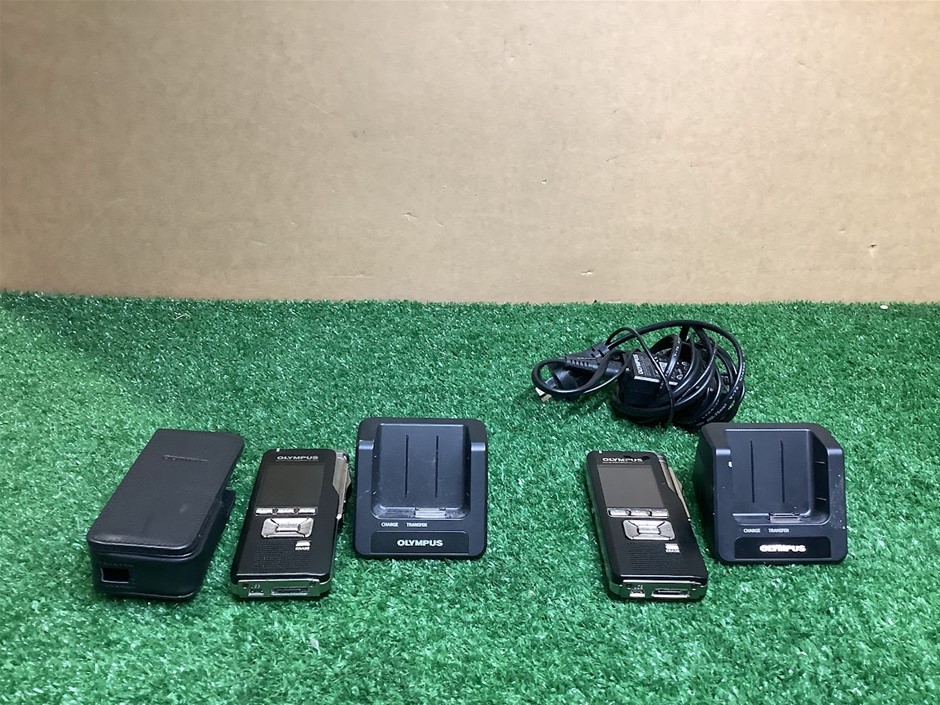 Olympus DS-7000 Digital Voice Recorders With CR15 USB Cradles (Lot of 2)
