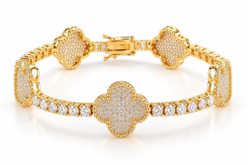 18k Triple Yellow Gold Plated Bracelet-Quality Guarantee-20.5cm