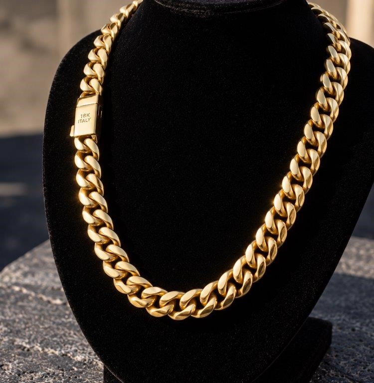 18kTriple Yellow Gold Plated Chain-Quality Guarantee-60cm