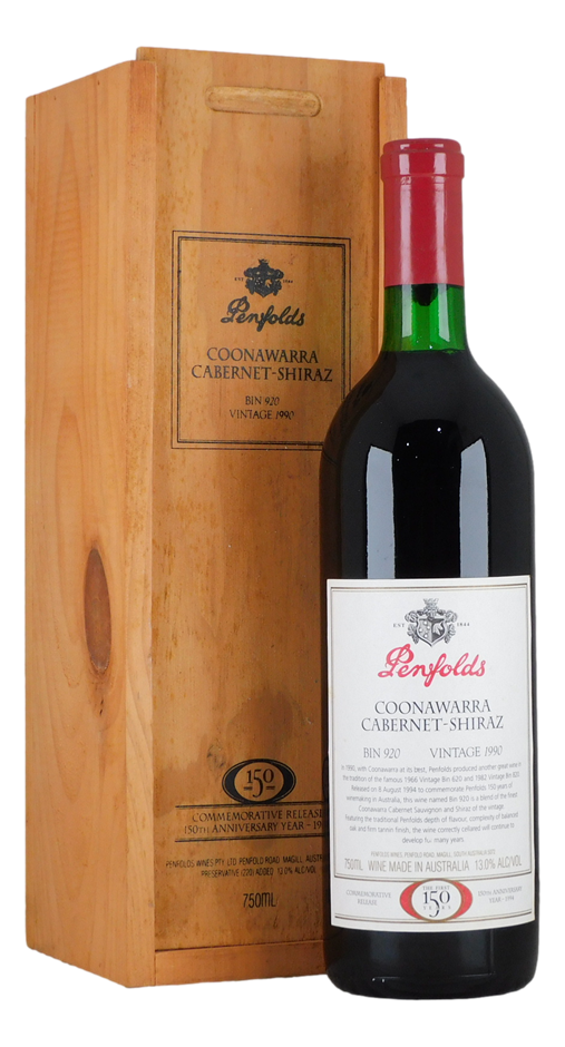 Penfolds `Bin 920` Cabernet Shiraz 1990 (1 x 750mL), Coonawarra, SA.