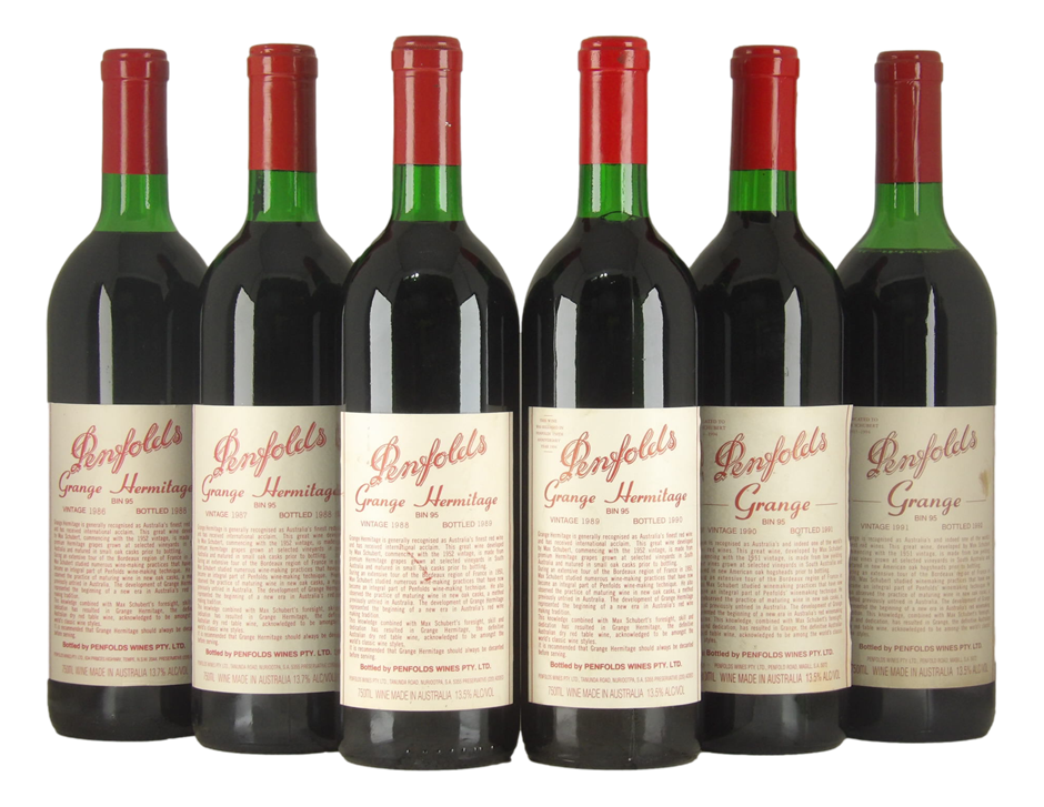 Penfolds Grange Vertical 1986-1991 (6x 750mL), SA.