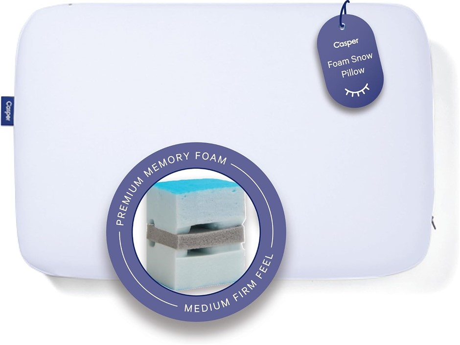 CASPER Sleep Snow Foam Pillow, King, White
