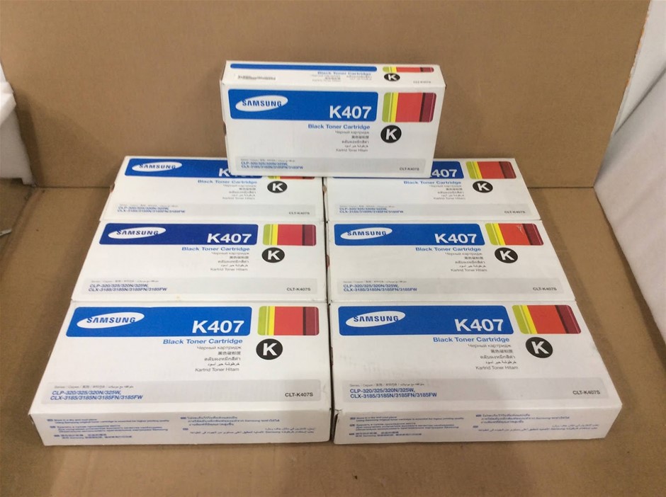 Samsung K407 CLT-K407S Black Toner Cartridges - New (Lot of 7)