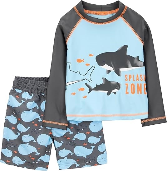2 x 2pc SIMPLE JOYS By CARTER'S Boys' Swim Set, Size 3T, Blue/Whales, 240G0