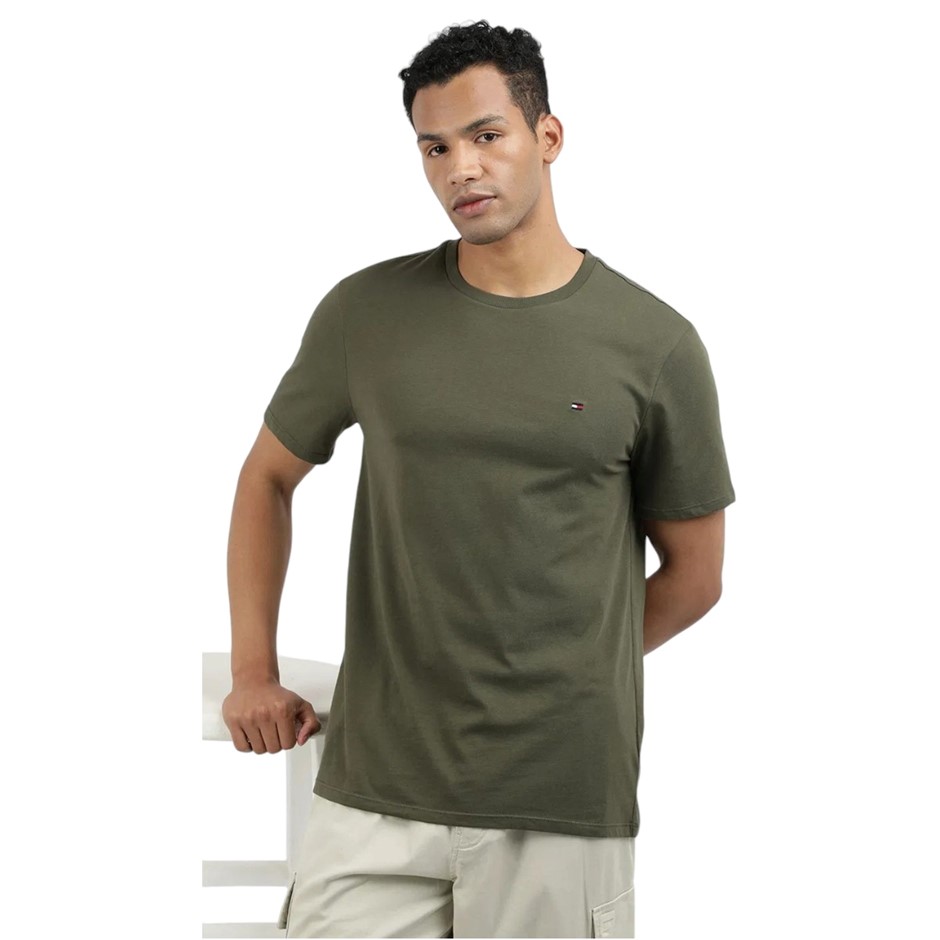 TOMMY HILFIGER Men's Nantucket S/S Tee, 100% Cotton, Ghost Fern Green (PLI)