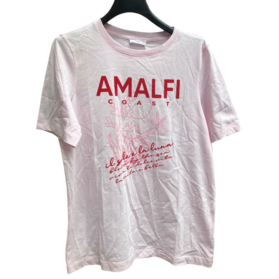 JAG Women's Oversized Printed Tee, Size 16, 100% Cotton, Pink, AG2134.