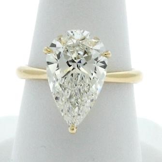 5.09ct Pear Lab Grown Diamond Engagement Ring 18K Yellow Gold G/VS1