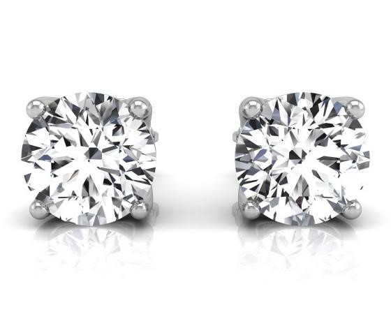 3.15ct Platinum Diamond Solitaire Earrings IGI Certified E/D VVS2